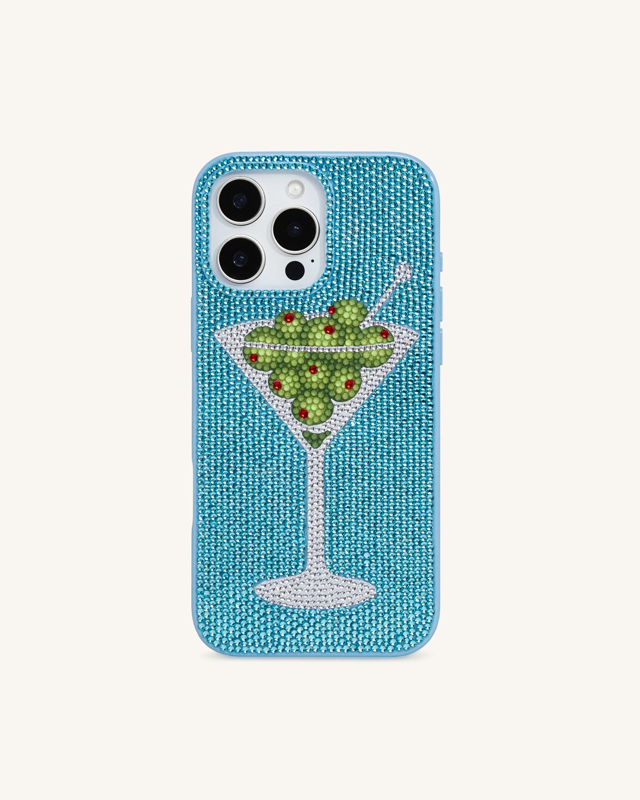 Olive Cover per telefono con cristallo artificiale Martini - Azzurro
