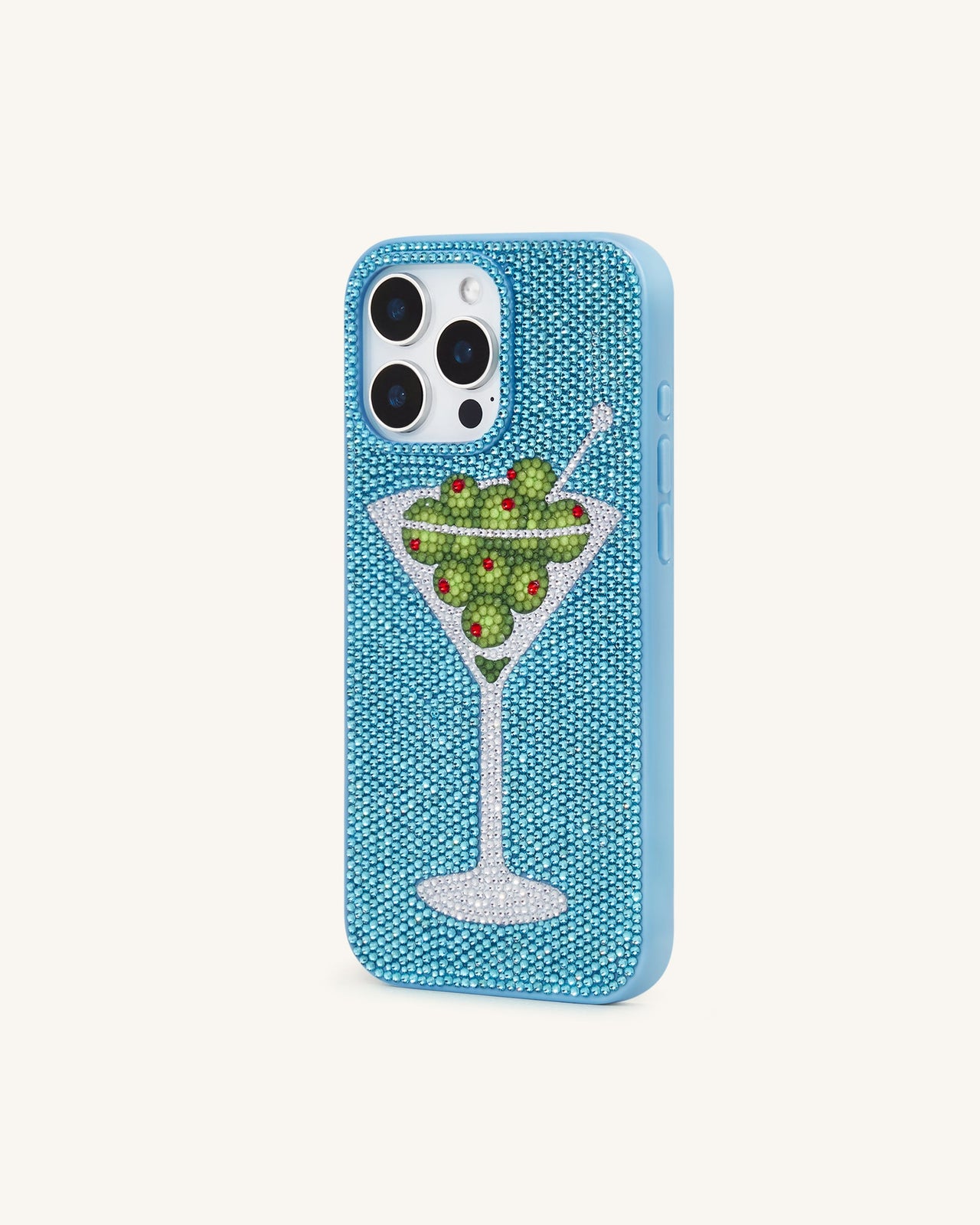 Olive Cover per telefono con cristallo artificiale Martini - Azzurro