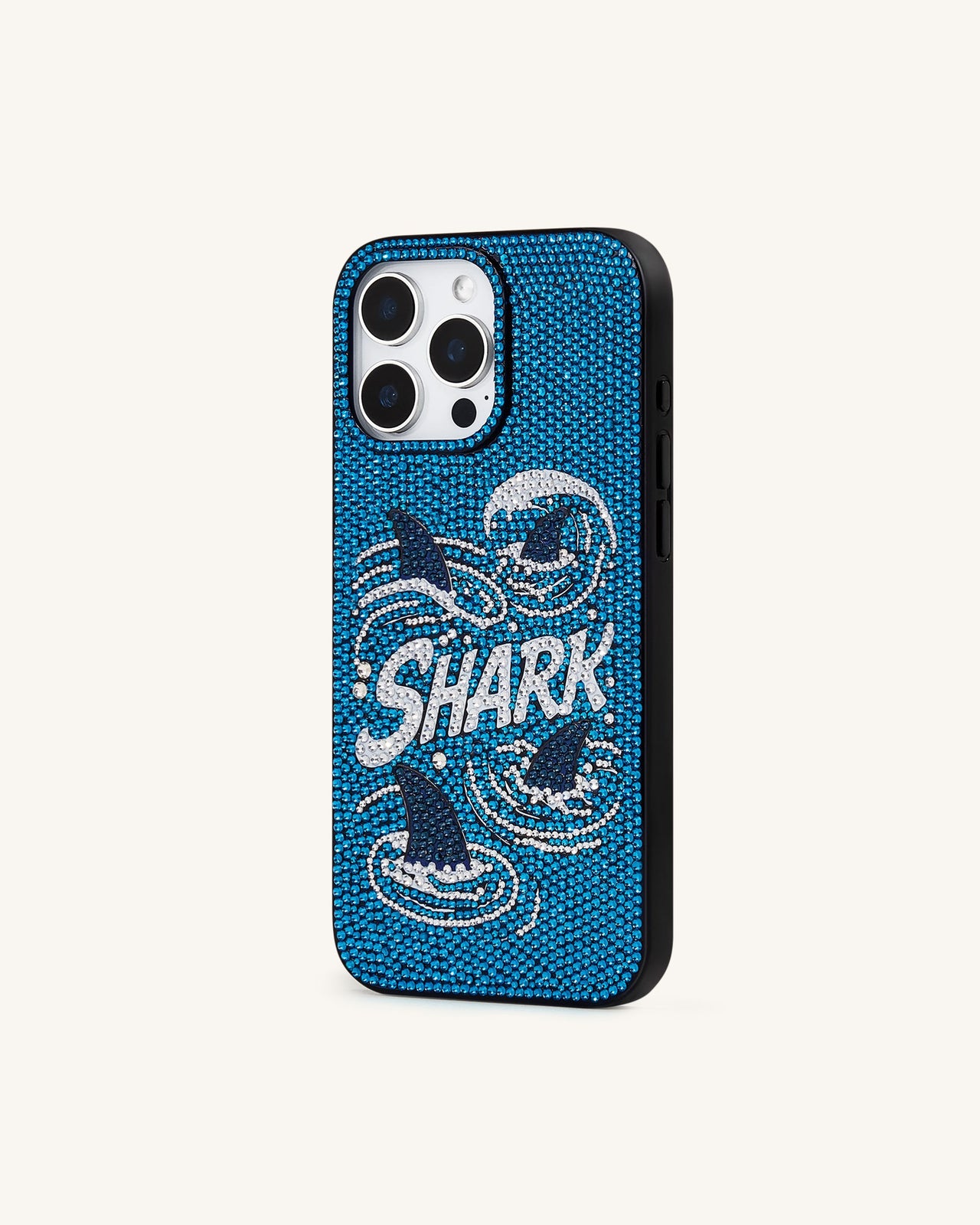 Shark Cover per telefono con cristallo artificiale blu - Blu