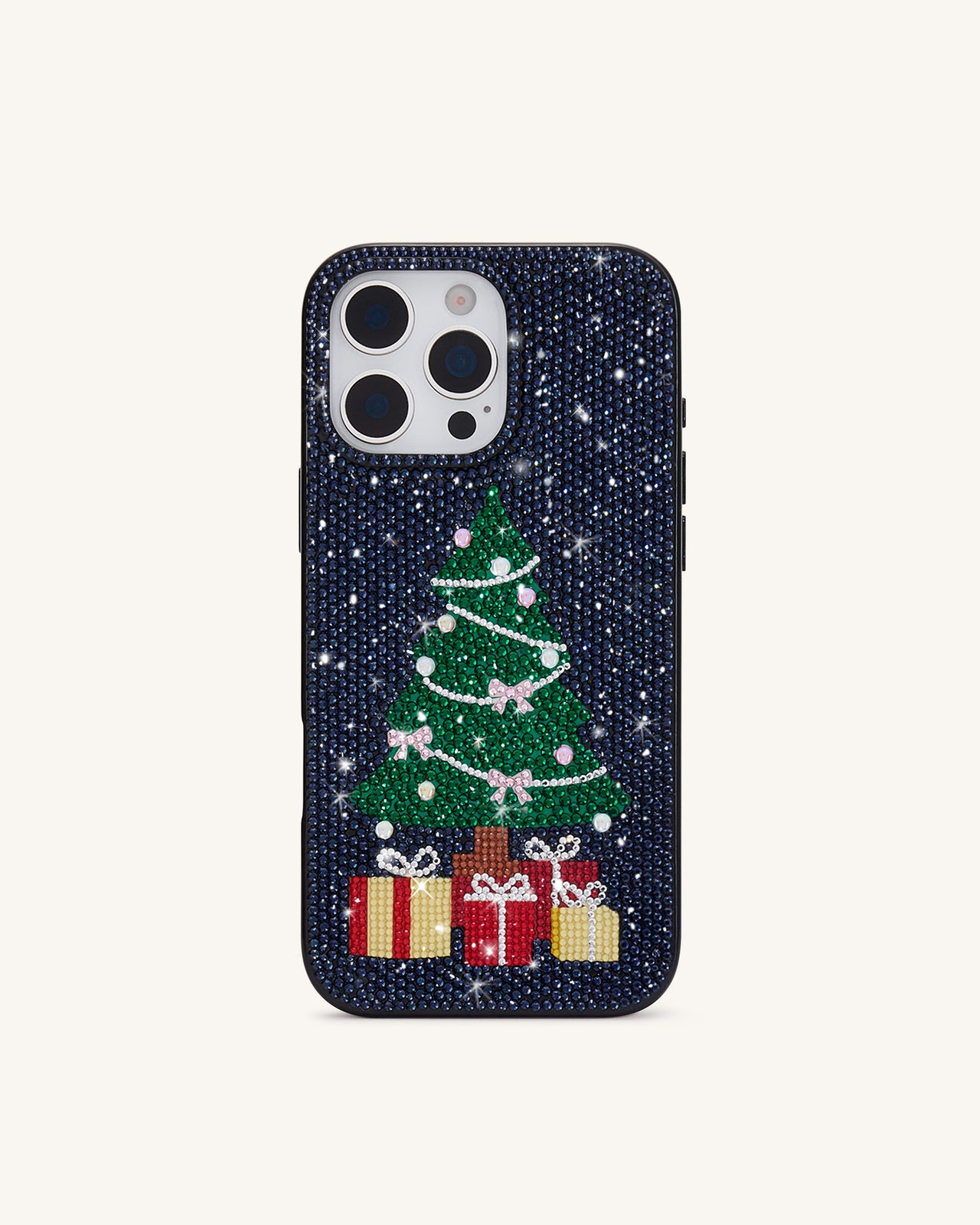 Funda de Teléfono con Brillos de Árbol de Navidad - Nero