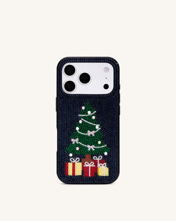 Funda de Teléfono con Brillos de Árbol de Navidad - Nero