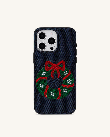 Holiday Funda para Teléfono con Corona de Brillos - Nero