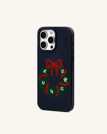 Holiday Funda para Teléfono con Corona de Brillos - Nero