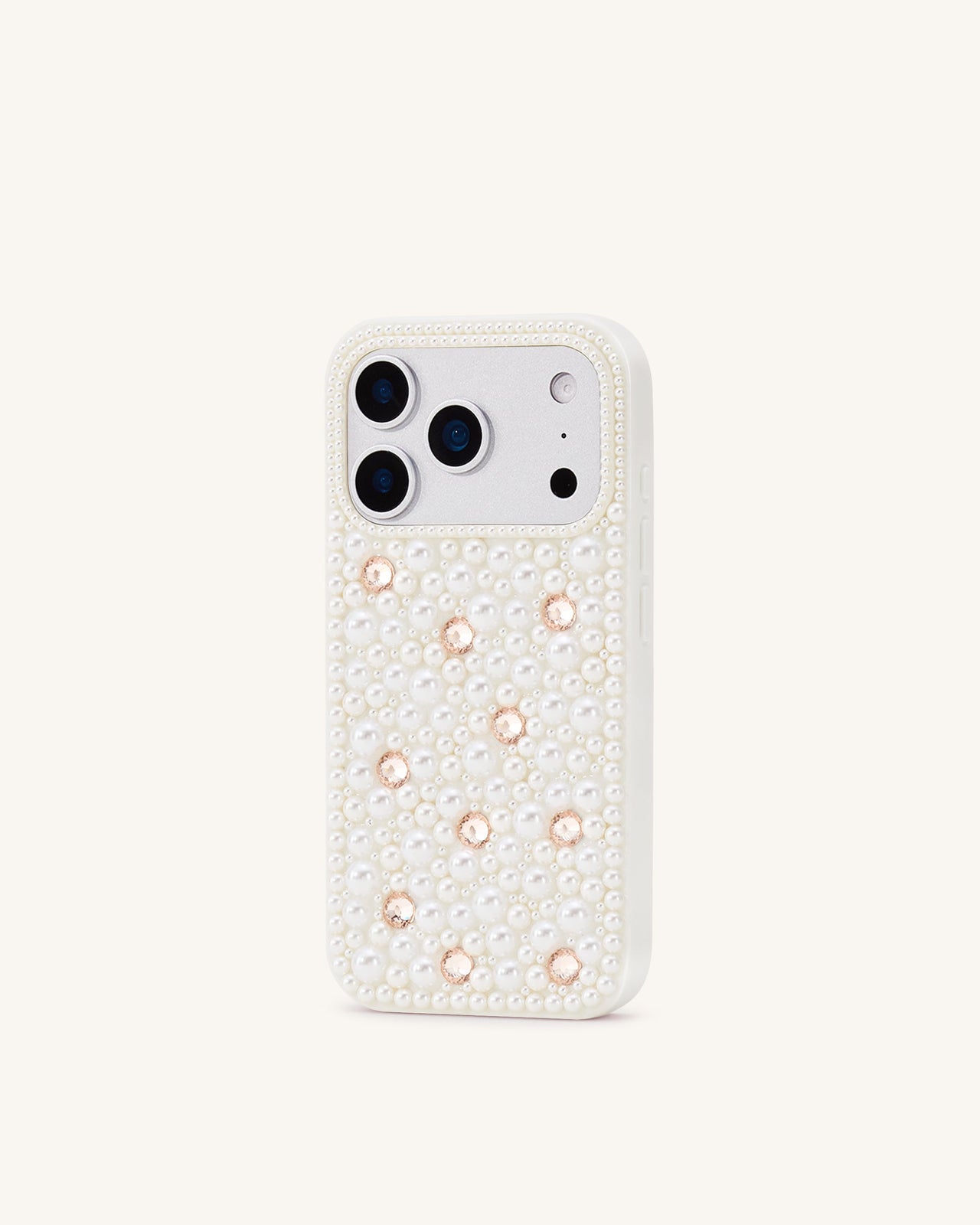 Pearl Custodia per telefono decorata - Bianco