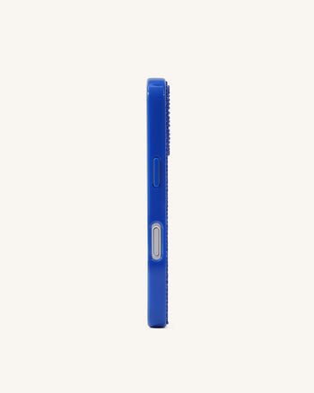 Cover per telefono in cristallo artificiale con cane arcobaleno - Blu