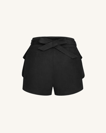 Abigail Pantaloncini Utility a Vita Alta - Nero