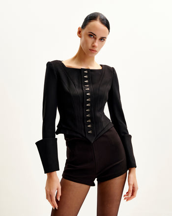 Lydia Blazer Ispirato Al Corsetto - Nero