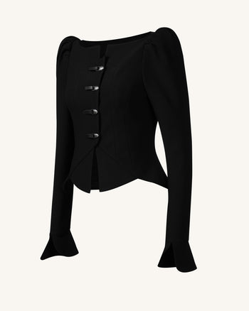 Olivia Blazer con spalle a palloncino - Nero