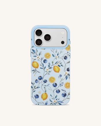 Cover per telefono Fruity Blossom mirtillo e limone - Blu
