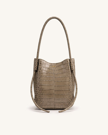 Nala Borsa a secchiello - Taupe effetto coccodrillo