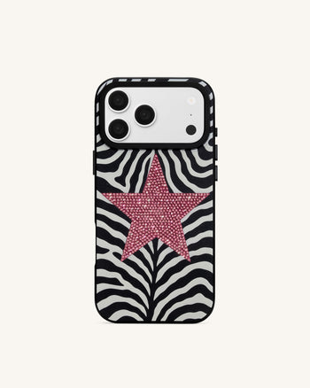 Cover per telefono con stella zebrata - Nero