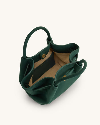 Hana Mini borsa tote in similpelle scamosciata - Verde Foresta