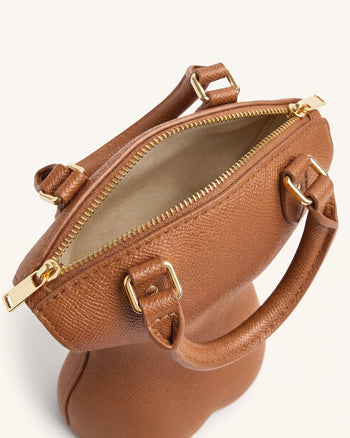 Tara Borsa con manico scultoreo - Marrone