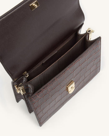Mini Flap Borsa - Marrone Cocco