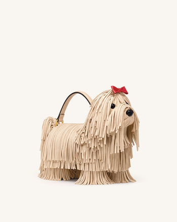 Coco Borsa con manico a forma di cane peloso - Albicocca