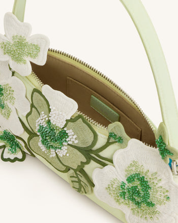Leona Borsa a spalla con perline - Verde chiaro