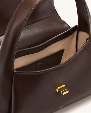 Carmen Borsa con patta e manico superiore - Marrone scuro