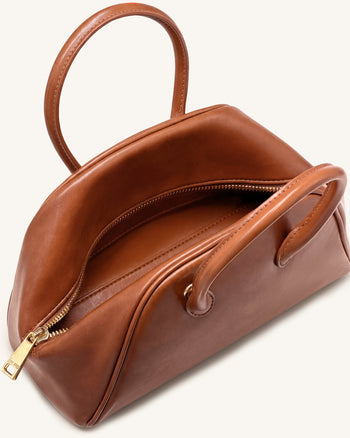 Veda Borsa a bauletto con finitura vintage - Marrone cuoio
