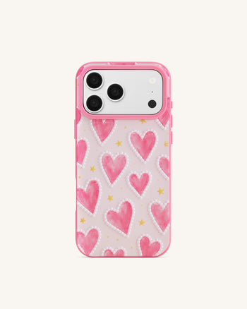 Cover per telefono con motivo a cuori rosa - Rosa