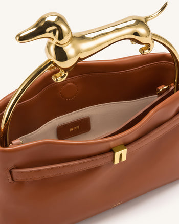 Maeve Borsa con manico a forma di bassotto - Cognac