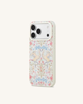 Vintage Cover per telefono a conchiglia con cigno Romance Pearl - Bianco