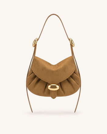 Avery Borsa hobo drappeggiata in finto camoscio - Cammello