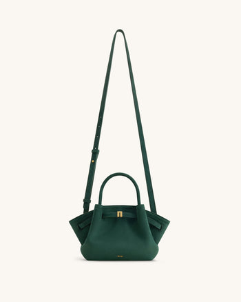 Hana Mini borsa tote in similpelle scamosciata - Verde Foresta