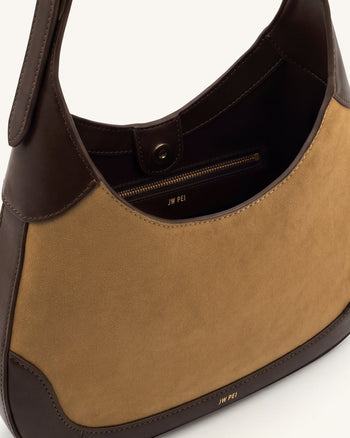 Willow Borsa hobo con finiture in finto camoscio - Marrone