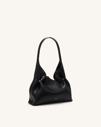 Velora Borsa a spalla hobo liscia - Nero