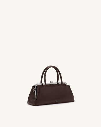Anouk Borsa a mano con struttura rigida - Marrone scuro