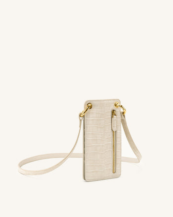 Quinn Phone Borsa- Ivory Cocco