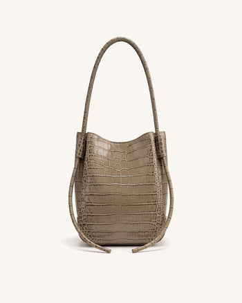 Nala Borsa a secchiello - Taupe effetto coccodrillo