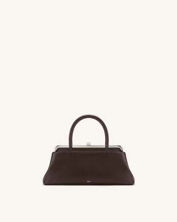 Anouk Borsa a mano con struttura rigida - Marrone scuro