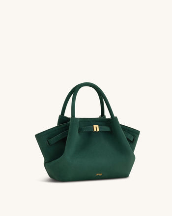 Hana Mini borsa tote in similpelle scamosciata - Verde Foresta