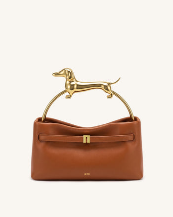 Maeve Borsa con manico a forma di bassotto - Cognac
