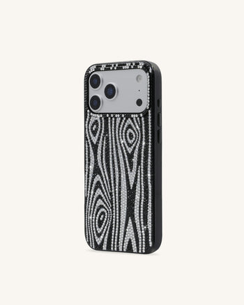Zebra Custodia per telefono con strass - Nero
