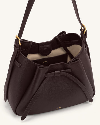Mabel Borsa a spalla con fiocco morbido - Marrone scuro