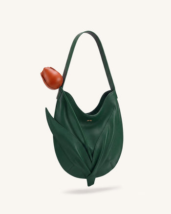 Borsa a spalla a forma di tulipano - Verde bosco