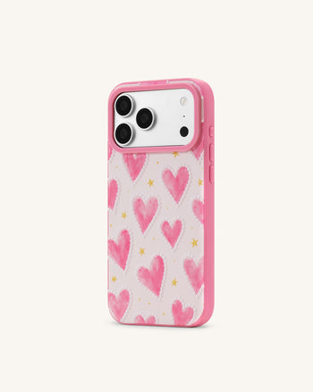 Cover per telefono con motivo a cuori rosa - Rosa