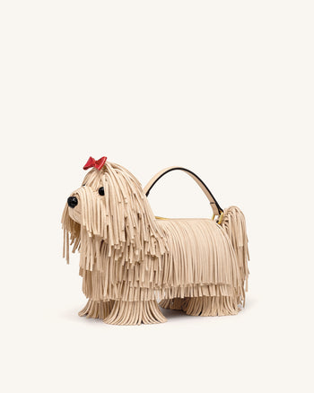 Coco Borsa con manico a forma di cane peloso - Albicocca