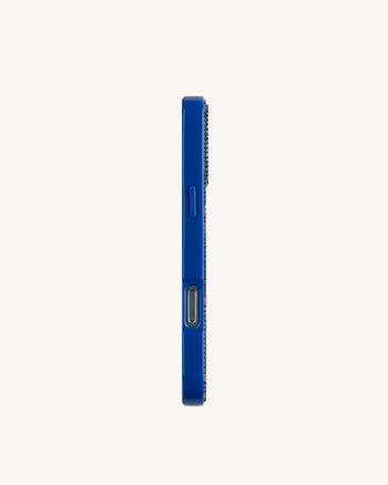 Cover per telefono con stella marina e strass - Blu