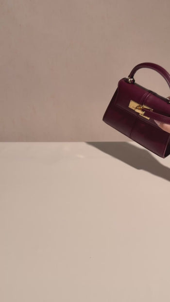 Borsa con manico superiore Elise - Tela marrone