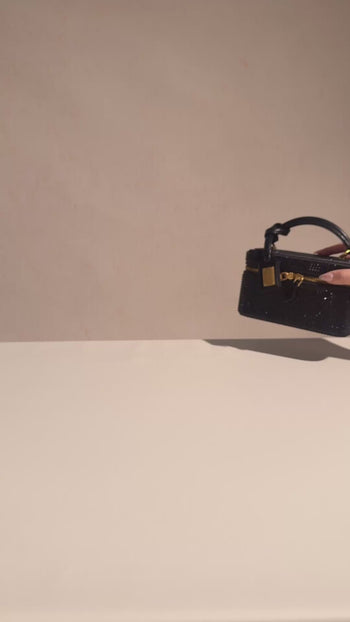 Cleo Borsa con Manico Superiore a Forma di Scatola in Cristallo Artificiale - Talpa