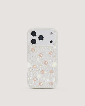 Pearl Custodia per telefono decorata - Bianco