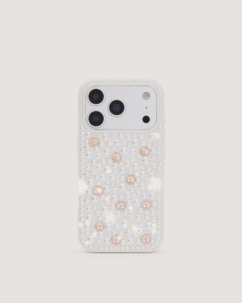 Pearl Custodia per telefono decorata - Bianco