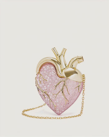 Maren Borsa a forma di cuore in cristallo artificiale - Rosa