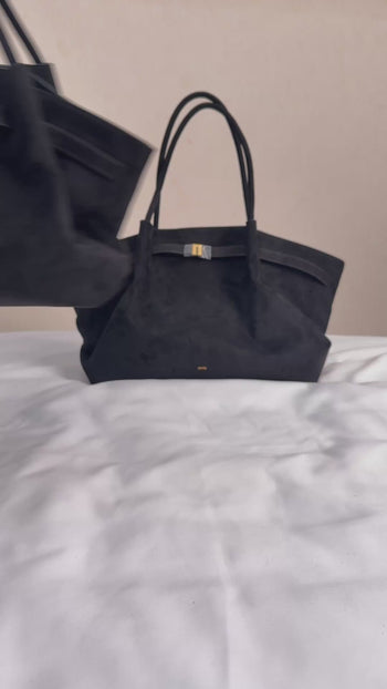 Hana Mini Borsa a Tracolla in Finta Pelle Scamosciata - Nero
