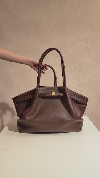Hana Borsa tote grande - Marrone scuro