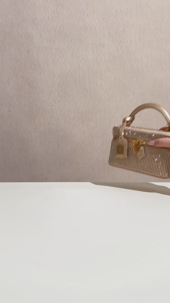 Cleo Borsa con Manico Superiore a Forma di Scatola - Marrone