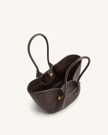 Naomi Borsa tote a trapezio - Marrone scuro